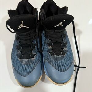 Blue and Black Athletic Shoes